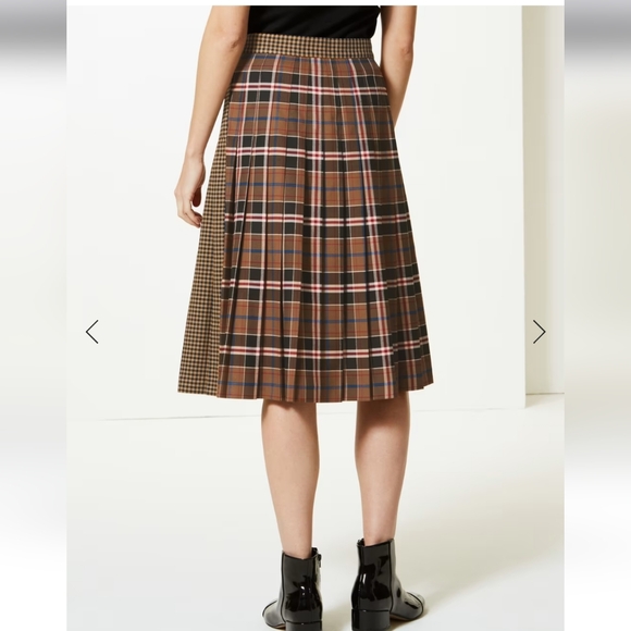 BNWT! M&S Checked A-line Midi Skirt (UK 10) - Picture 3 of 5